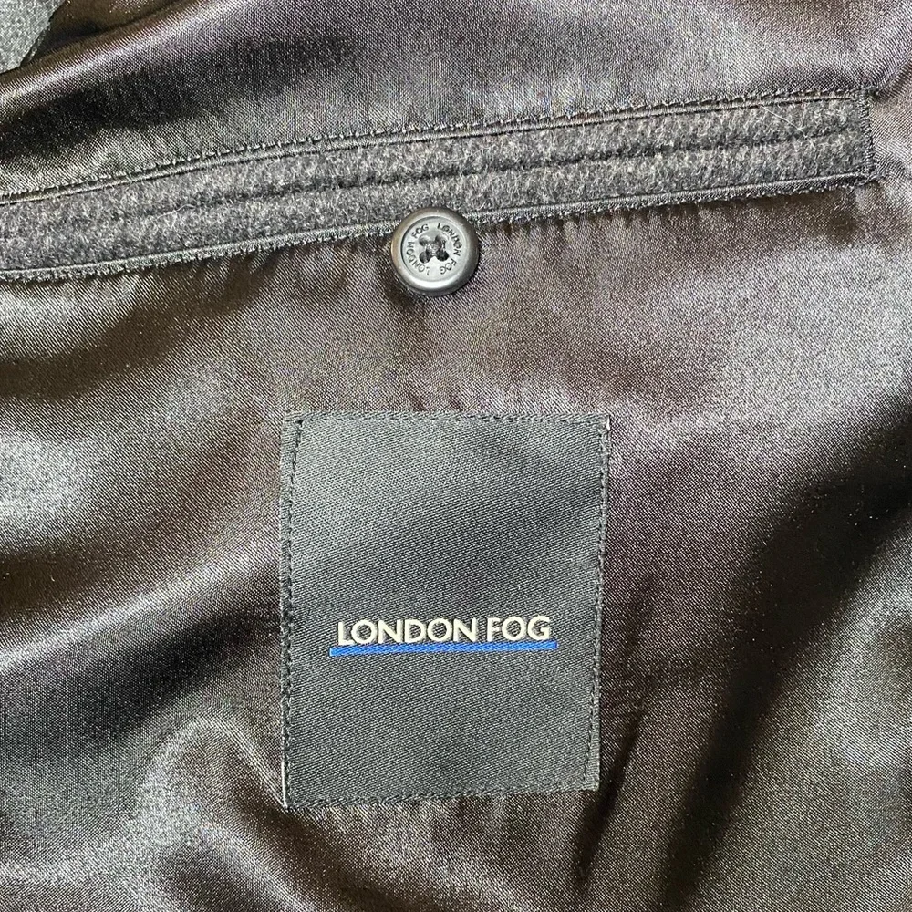 London Fog Men's Classic Dark Charcoal Wool Blend Over Coat 46L NWT